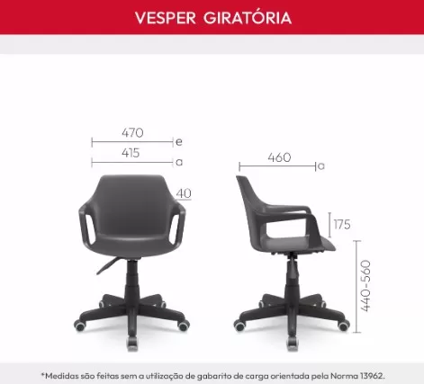 Cadeira Vesper Giratória com braço - Polipropileno Azul