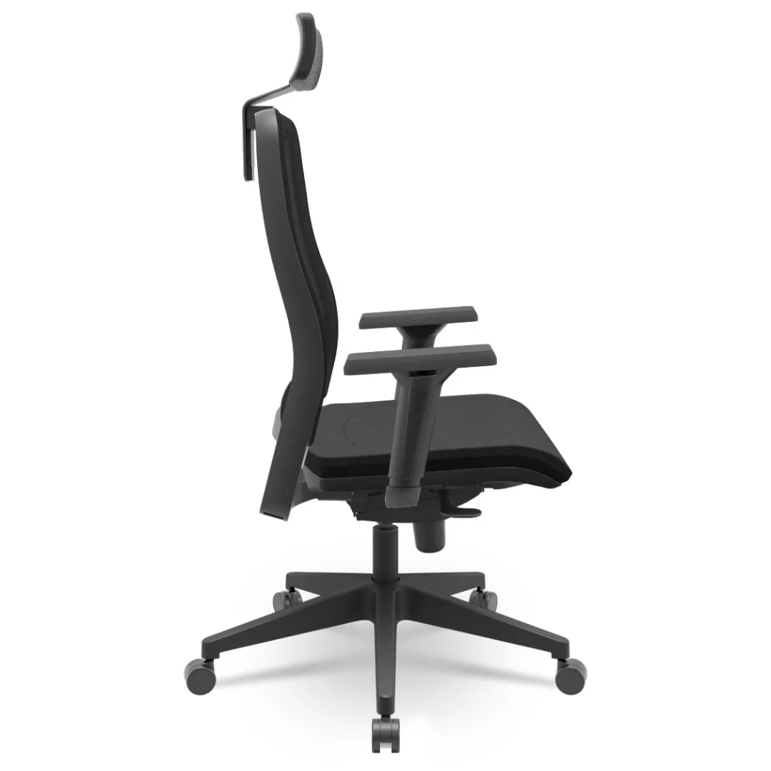 Cadeira Titan Presidente - Assento Estofado - Base Piramidal - Syncron - Preta