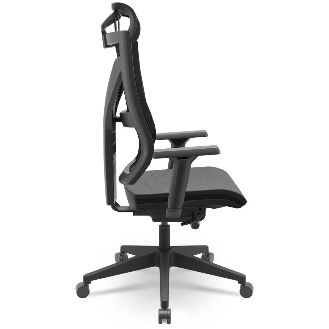 Cadeira Darix X+ Presidente - Assento Estofado - Base PIRAMIDAL - Autocompensador - Preta