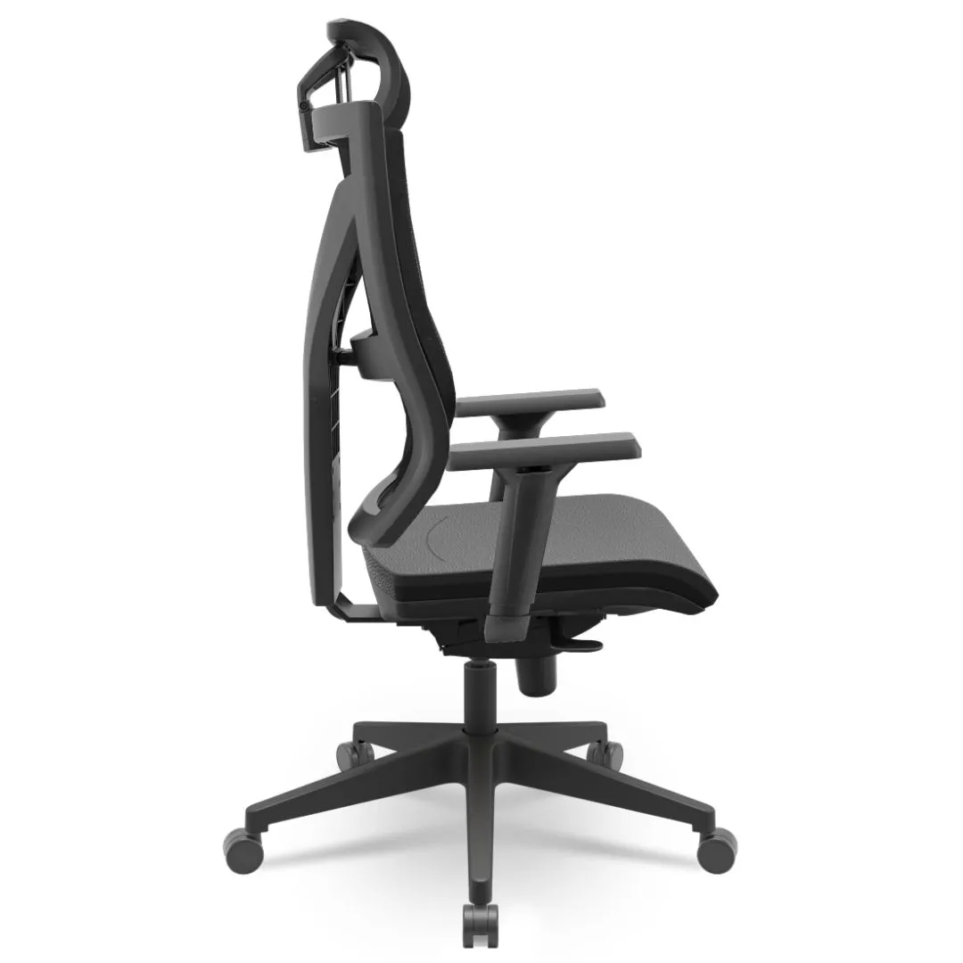 Cadeira Darix X+ Presidente - Assento Estofado - Base PIRAMIDAL - Syncron - Preta