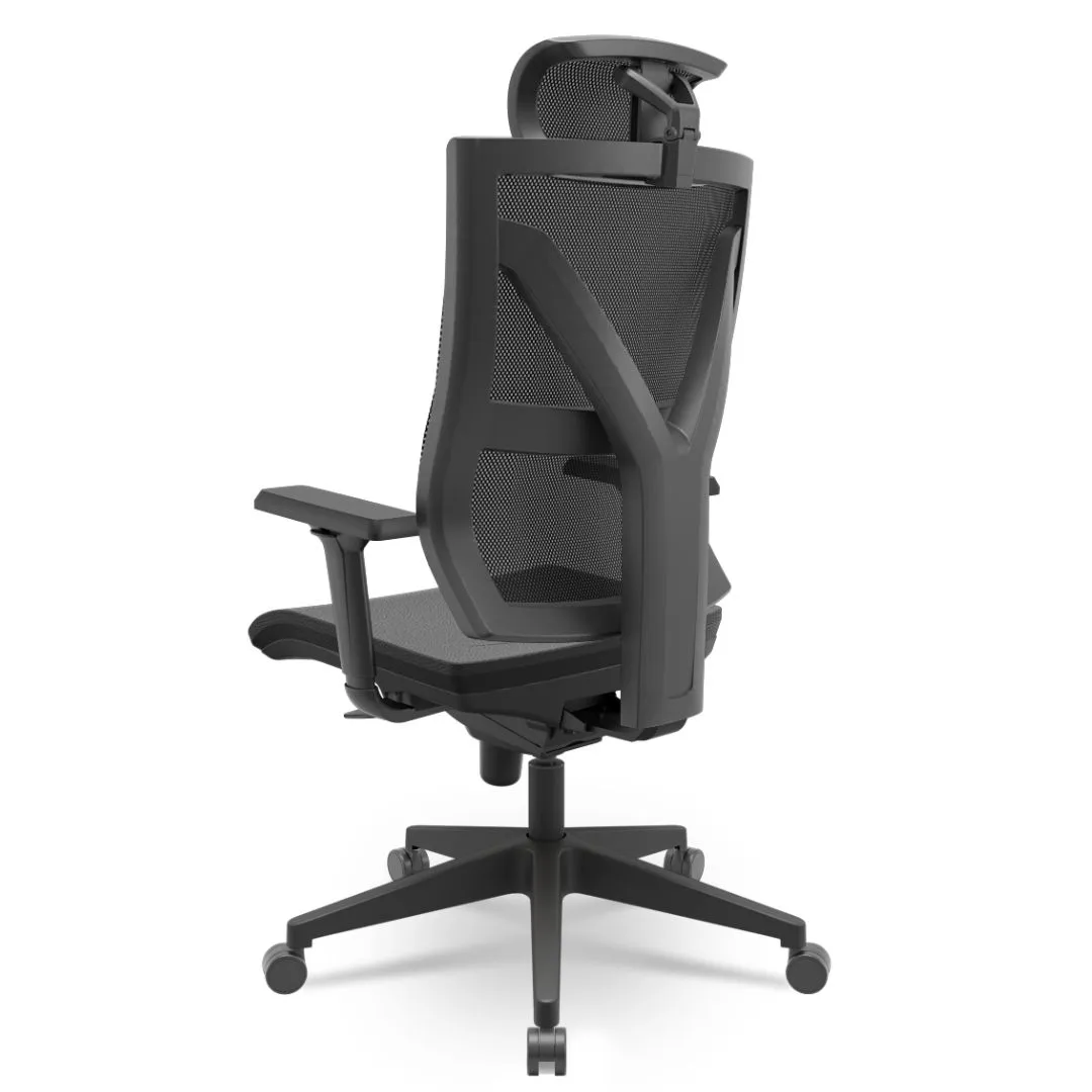 Cadeira Darix X+ Presidente - Assento Estofado - Base PIRAMIDAL - Syncron - Preta