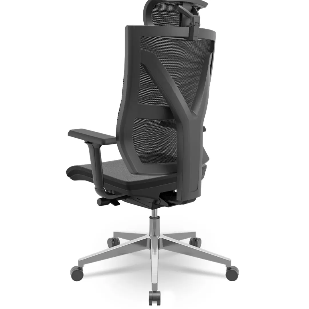 Cadeira Darix X+ Presidente - Assento Estofado - Base ALUMÍNIO - Autocompensador - Preta