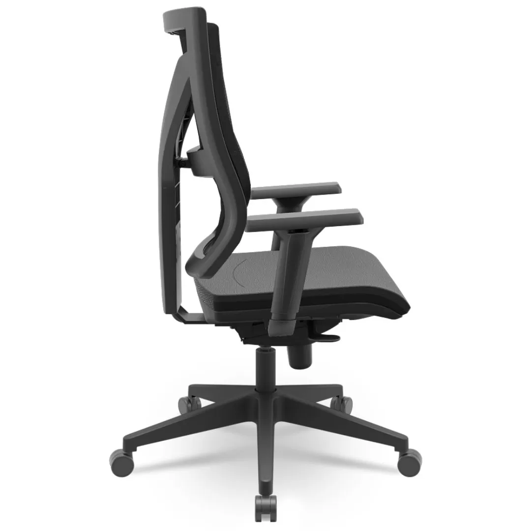 Cadeira Darix X+ Presidente - Assento Estofado - Base PIRAMIDAL - Syncron - Preta