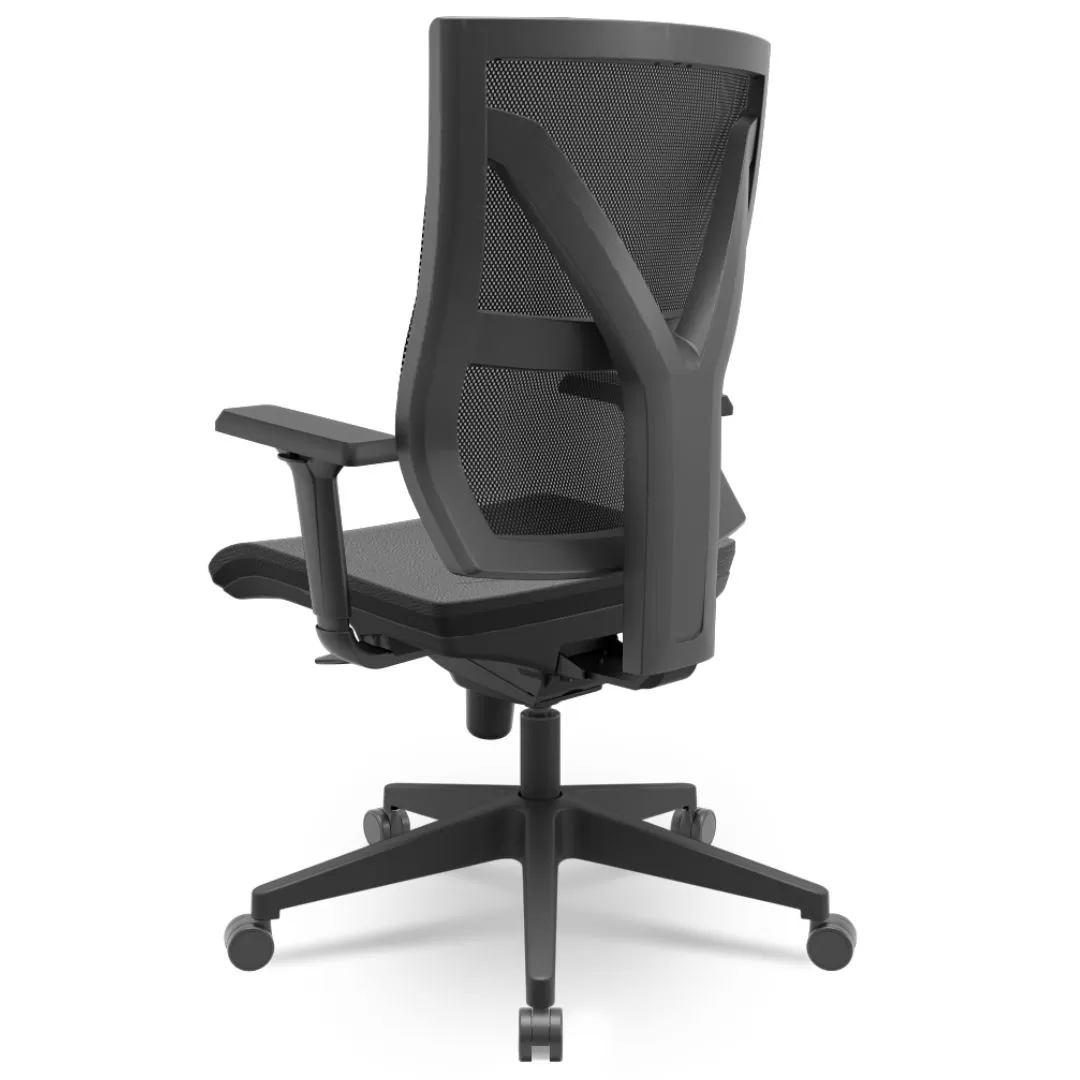 Cadeira Darix X+ Presidente - Assento Estofado - Base PIRAMIDAL - Syncron - Preta