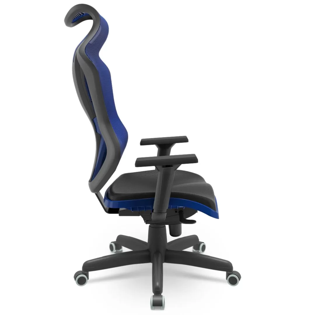 Cadeira Vizon DZ - Assento Estofado - Tela Square Azul - Syncron - Azul