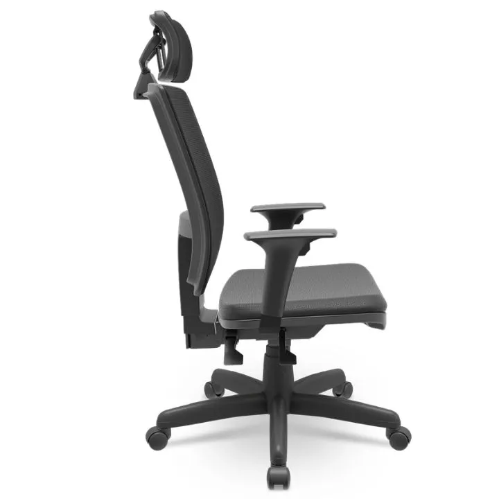 Cadeira Brizza Alta Ergonômica - BackPlax - Braço Regulável - Com Apoio