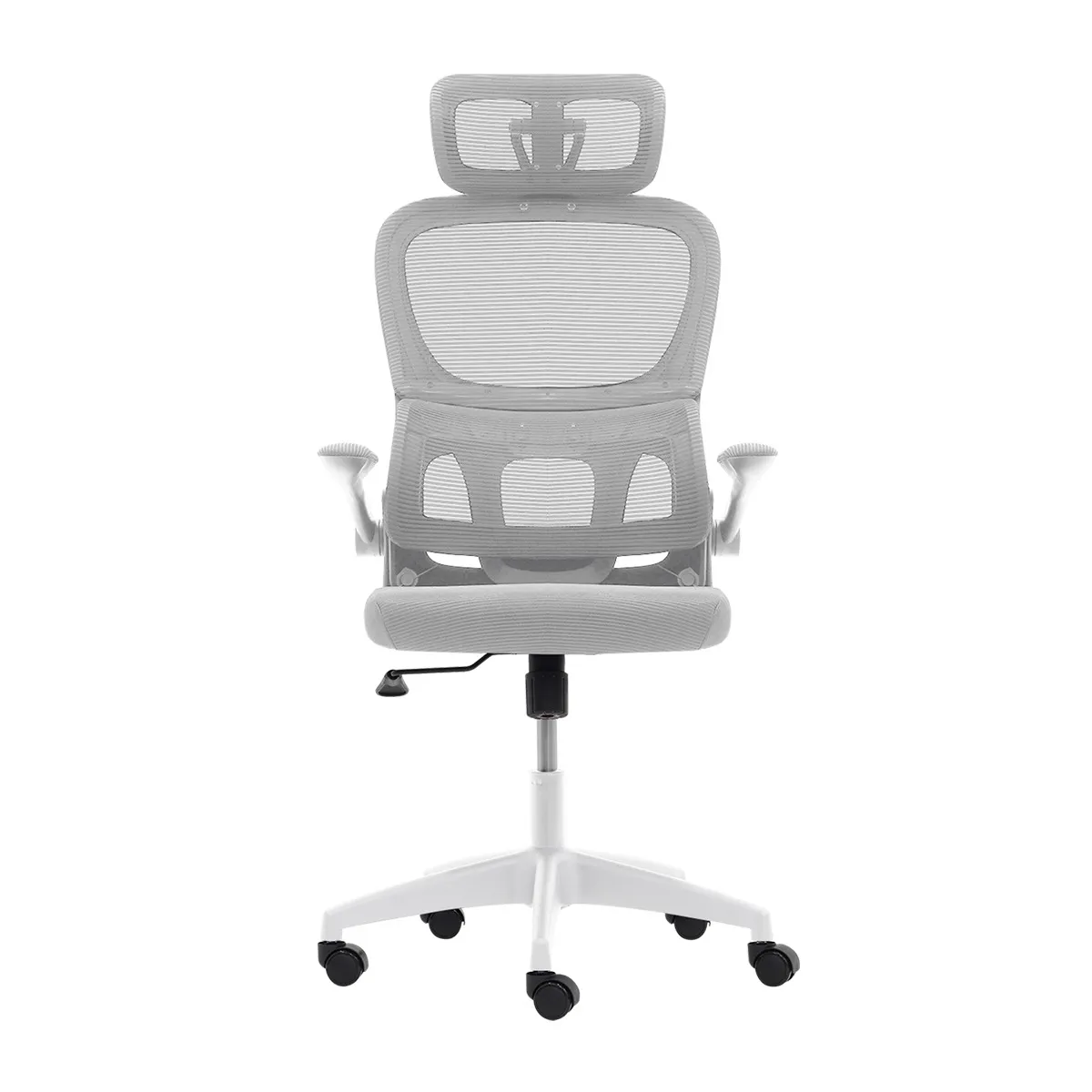 Cadeira Presidente Best Pro Mesh Cinza – Braços Rebatíveis e Apoio Lombar