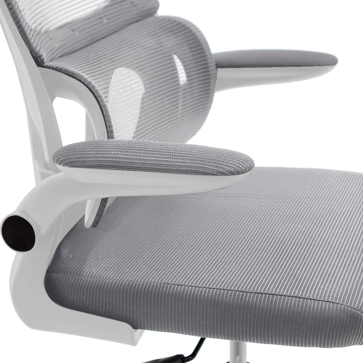 Cadeira Presidente Best Pro Mesh Cinza – Braços Rebatíveis e Apoio Lombar