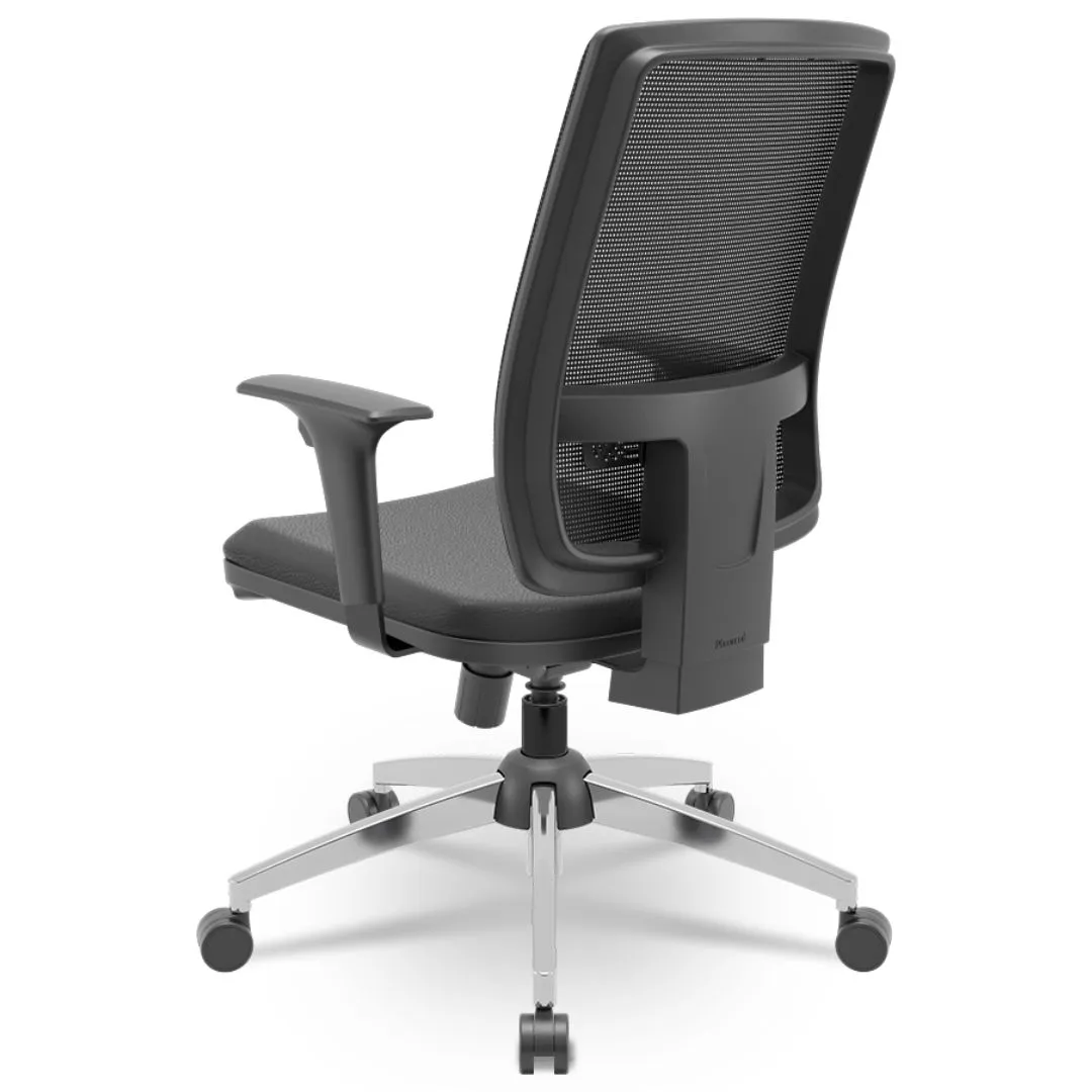 Cadeira Corporativa Brizza Diretor Preta - RelaxPlax - Cromada - Braço Regulável - Até 140 Kg