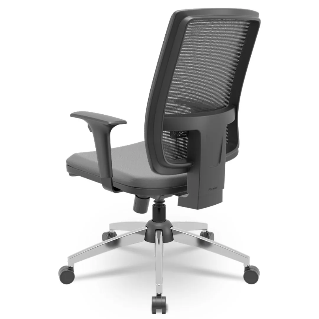 Cadeira Corporativa Brizza Diretor Cinza - RelaxPlax - Cromada - Braço Regulável - Até 140 Kg