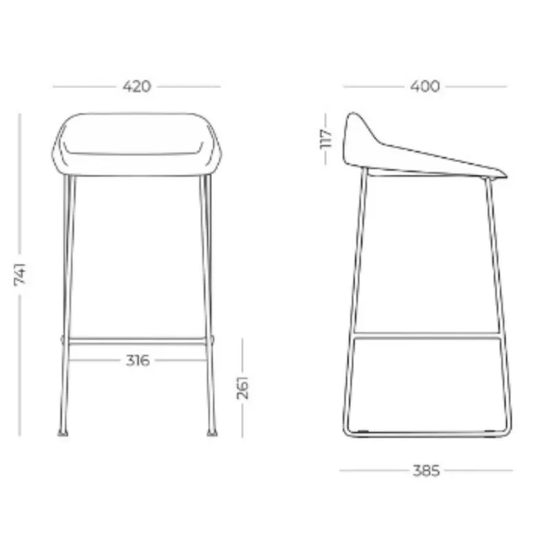 Banqueta Alta Bit Bar FK - Azul Skyn