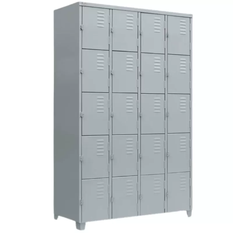 Roupeiro De Aço 20 Portas Chapa 26 Pitão P/ Cadeado - 1,98 X 1,22 X 0,40 - GRP-20