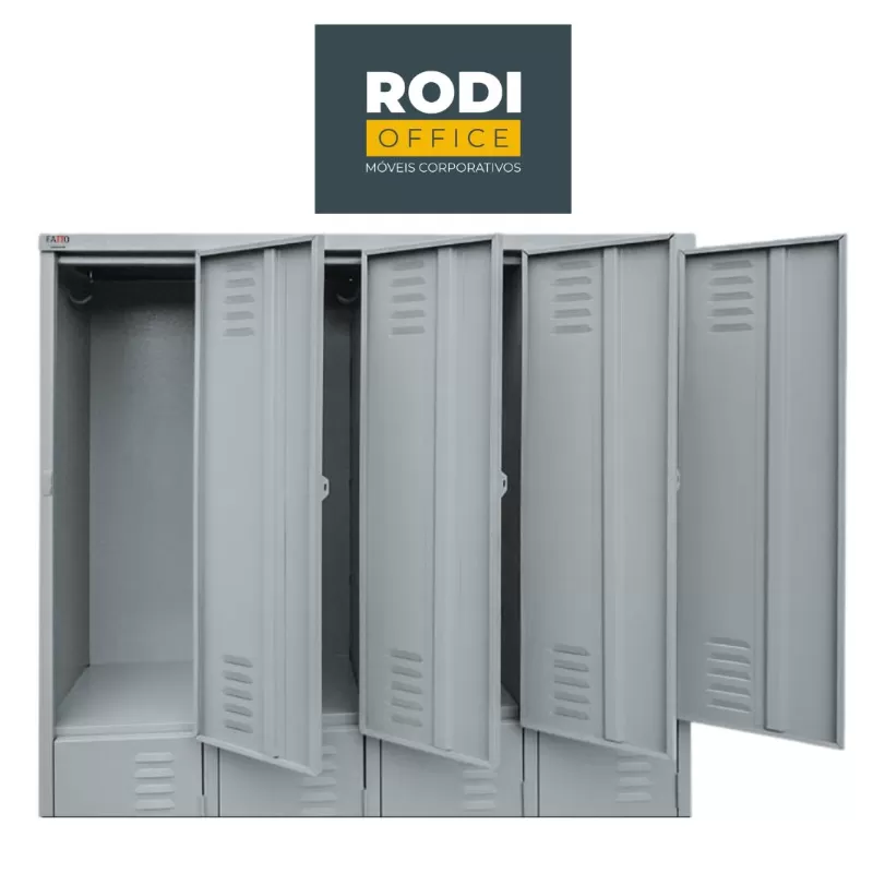 Roupeiro De Aço 08 Portas Chapa 26 Pitão P/ Cadeado - 1,98 X 1,22 X 0,40 - GRP-08