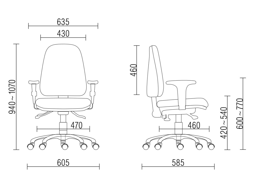 Cadeira Escritório Ergonômica SKY Alta Com Braço - Mecanismo Evolution
