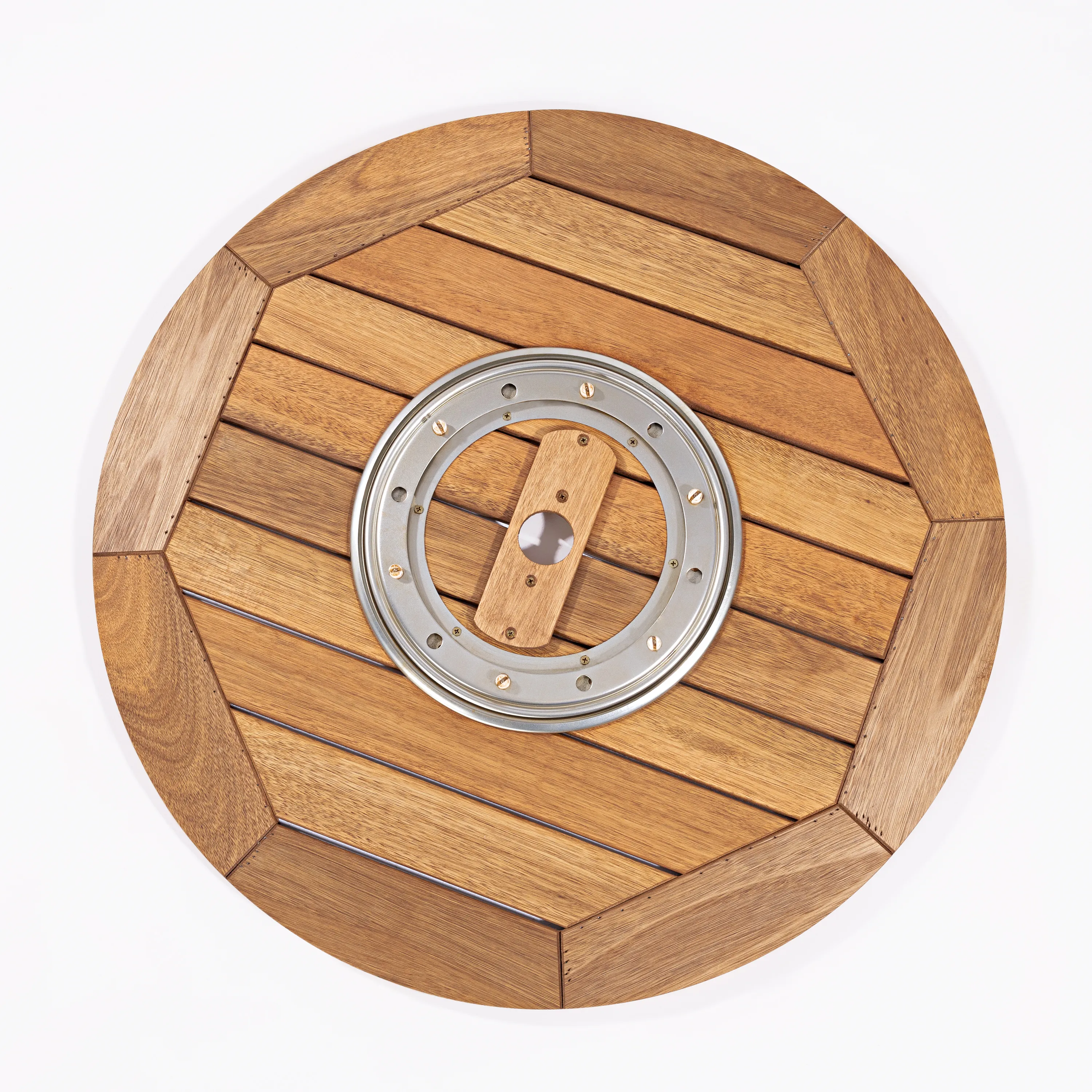Mesa Tambaú Madeira Redonda Tampo giratório Ø 140 Cm - Stain Jatobá