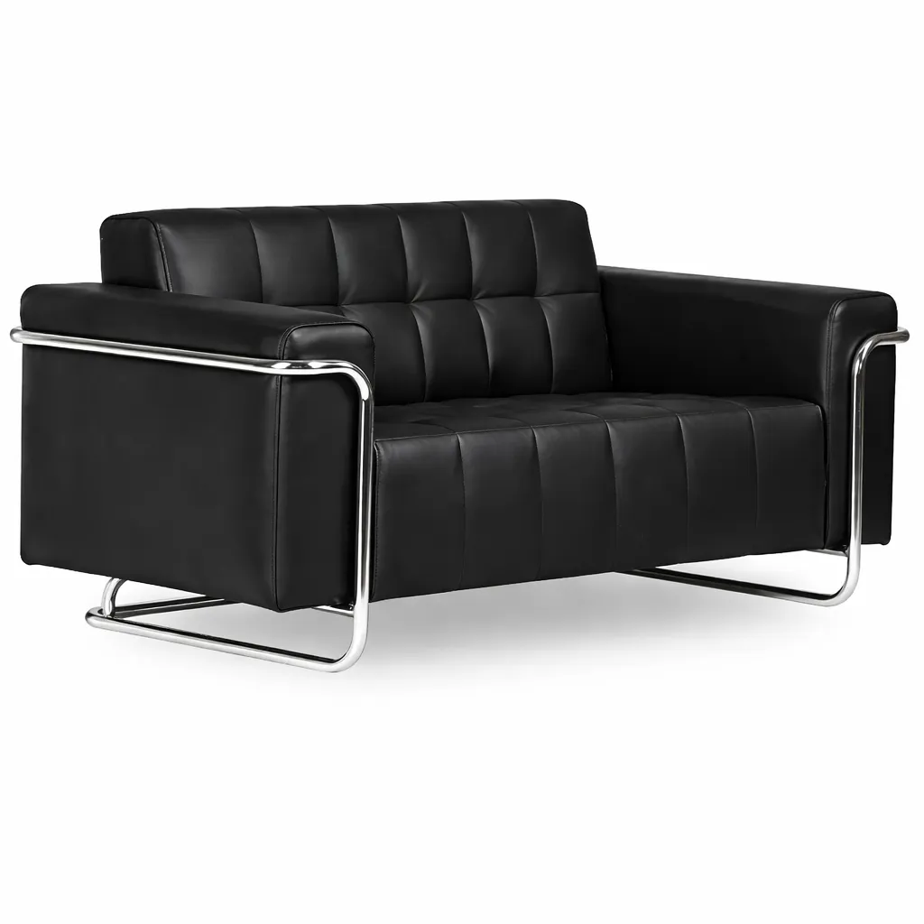 Sofá Para Recepção Mônaco 2 Lugares - Couro Ecológico - Diversas Cores