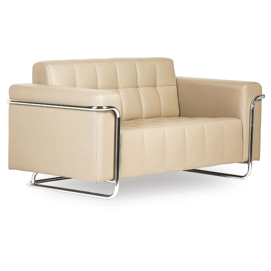 Sofá Para Recepção Mônaco 2 Lugares - Couro Ecológico - Diversas Cores