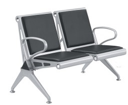  Cadeira Longarina Metálica Aeroporto - Elegance 2 Lugares com estofado *Reforçada