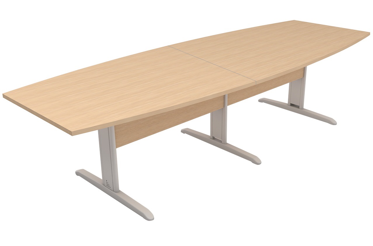  Mesa Reunião Escritório 14 Lugares | Semi-Oval 3500 x 1100 - Romanzza Plus 25 mm