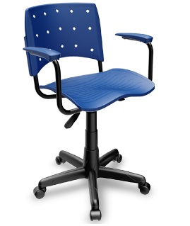  Cadeira Ergoplax Mais Secretária Giratória | Com Braços - Assento Polipropileno 