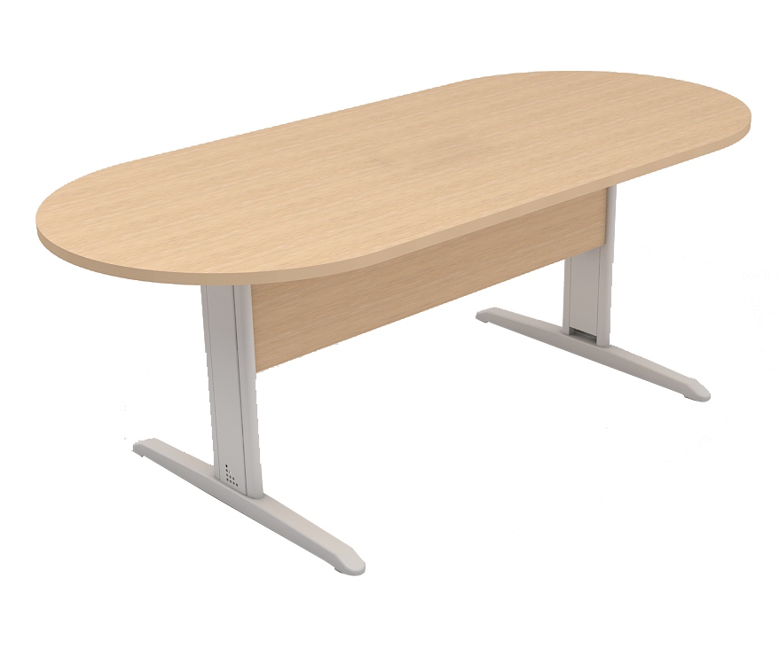  Mesa Reunião Escritório 6 Lugares | Tampo Oval 1600 X 900 - Romanzza Plus 25 Mm 