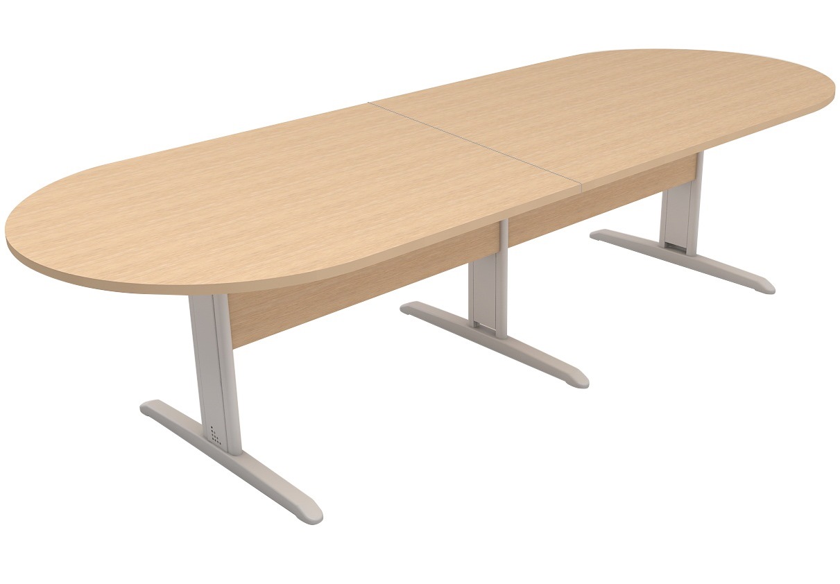  Mesa Reunião Escritório 12 Lugares | T. Oval 3000 X 1100 - Romanzza Plus 25 Mm