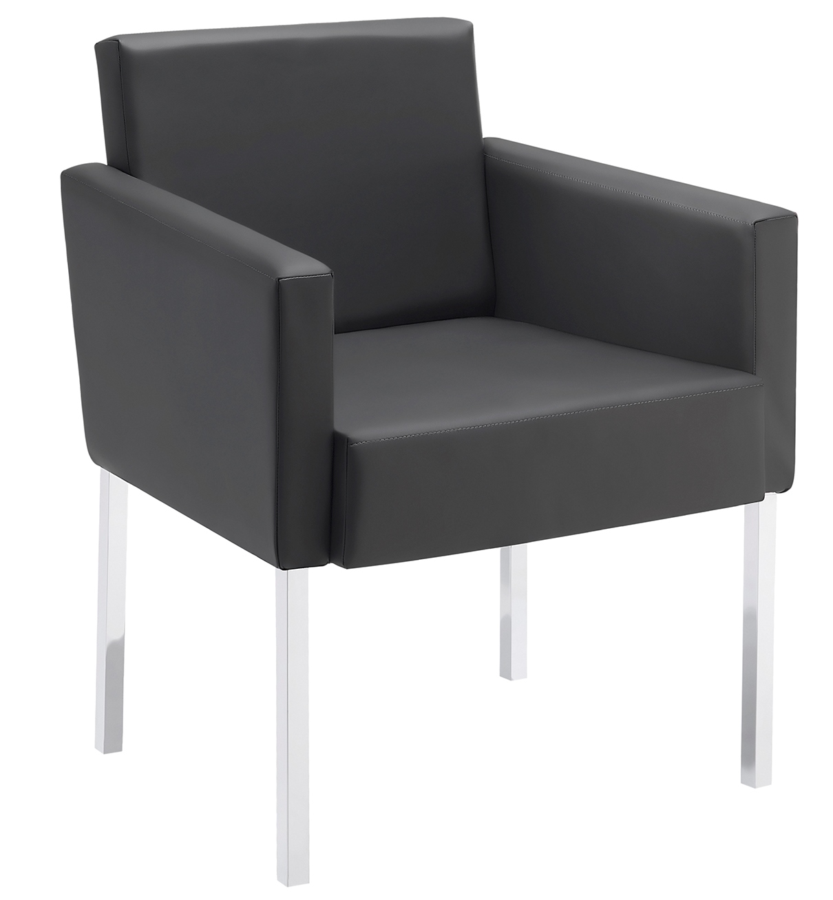  Poltrona Para Recepção Sit - Base Cromada 