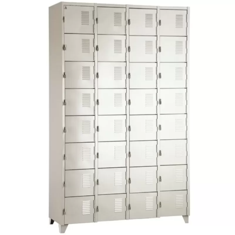 Roupeiro De Aço 32 Portas Chapa 26 Pitão P/ Cadeado - 1,98 X 1,22 X 0,40 - GRP-32