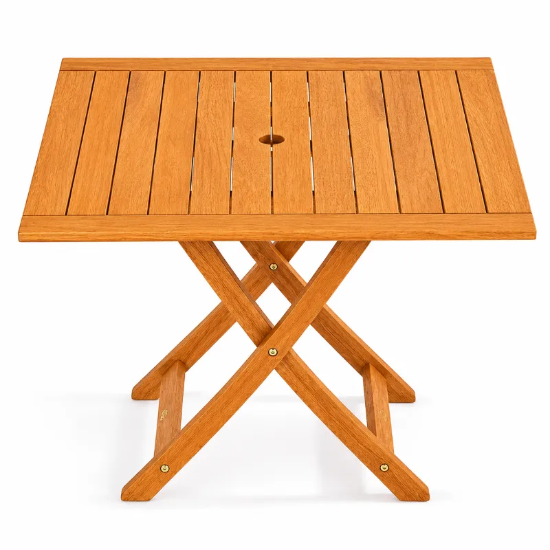 Mesa Madeira Quadrada Dobrável Ø 80 Cm - Stain Jatobá