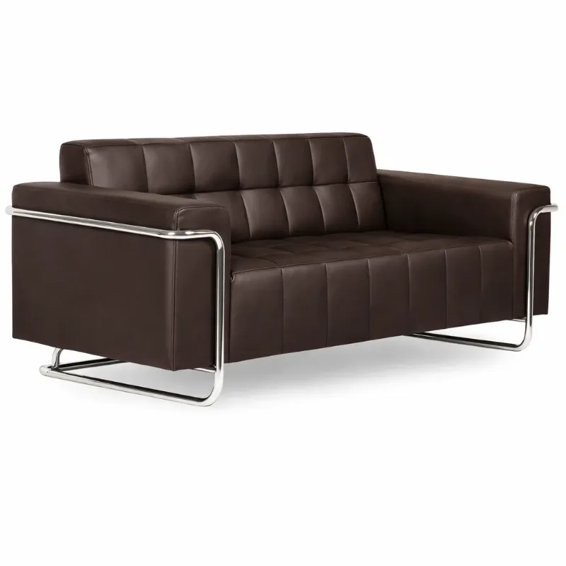 Sofá Para Recepção Mônaco 3 Lugares - Couro Ecológico - Diversas Cores