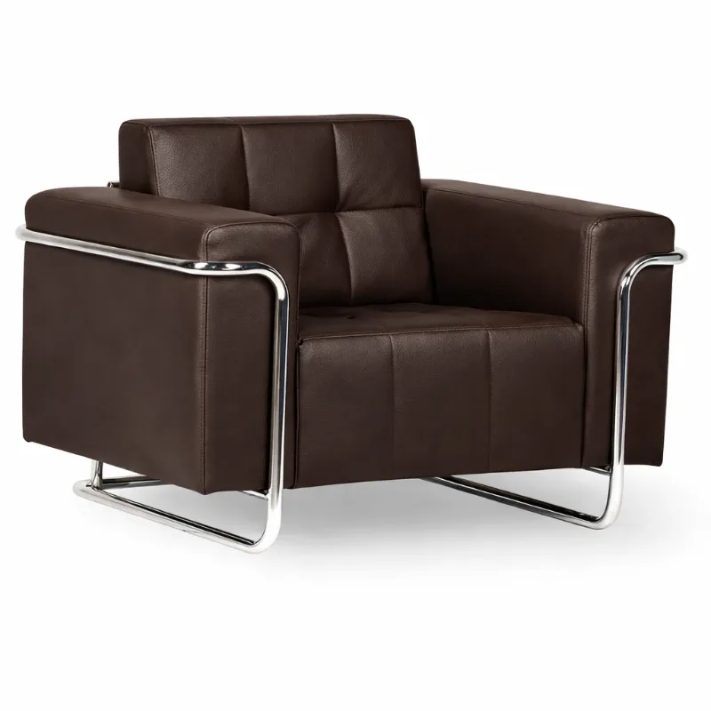 Sofá Para Recepção Mônaco 1 Lugar - Couro Ecológico - Diversas Cores