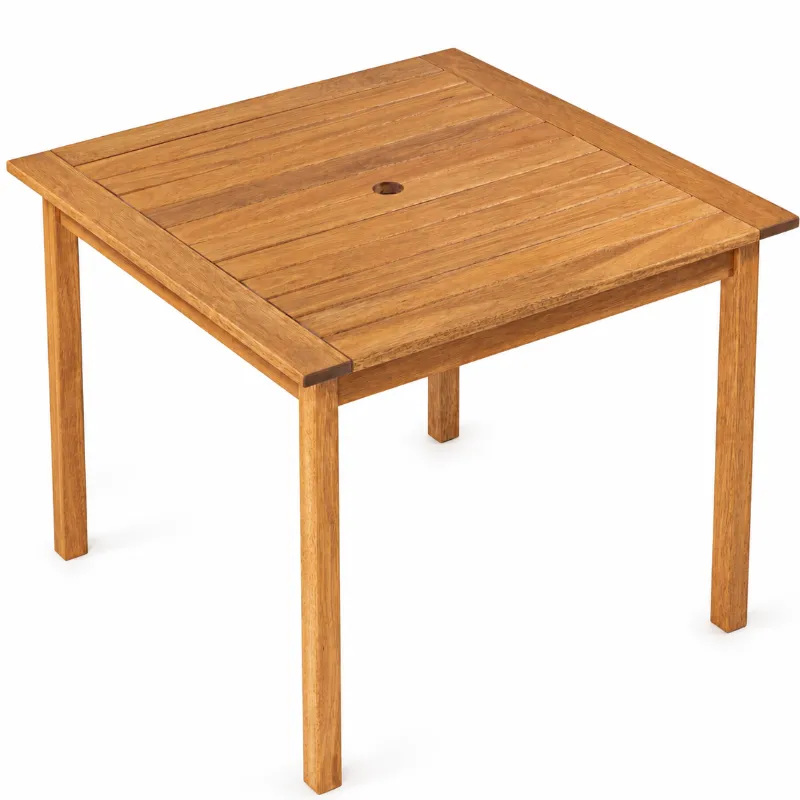 Mesa Quadrada Export 90x90 Cm Tampo Ripado – Stain