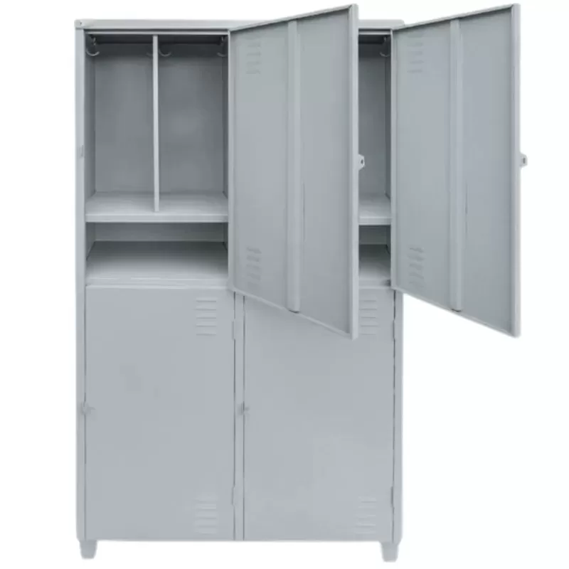 Roupeiro De Aço 04 Portas Chapa 24 - 1,98 X 1,00 X 0,40 - GRP-4 Insalubre Com Sapateira NR 24
