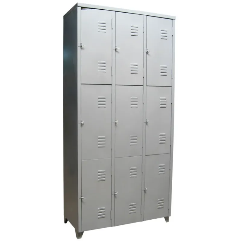 Roupeiro De Aço 09 Portas Chapa 22 Pitão P/ Cadeado - 1,98 X 0,92 X 0,40 - GRP-6/9