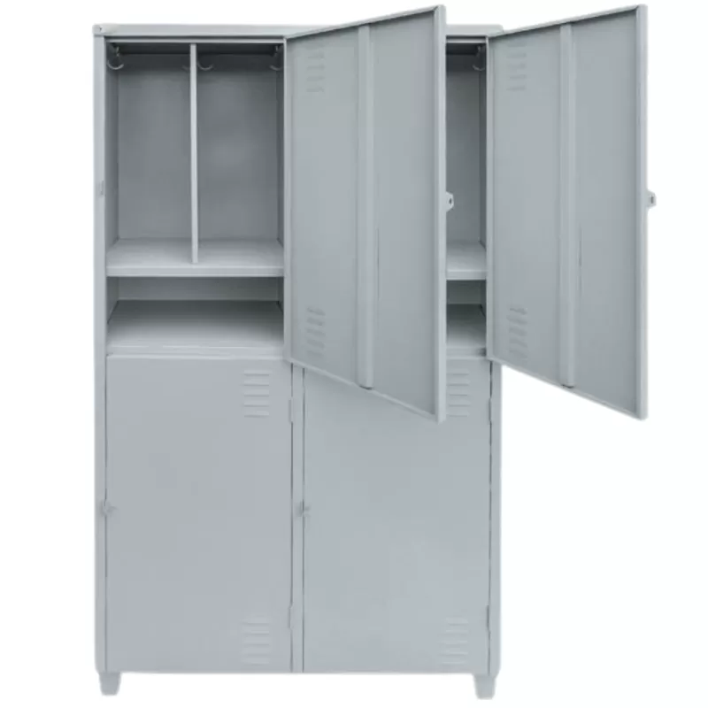 Roupeiro De Aço 04 Portas Chapa 26 - 1,98 X 1,00 X 0,42 - GRP-4 Insalubre Com Sapateira NR 24