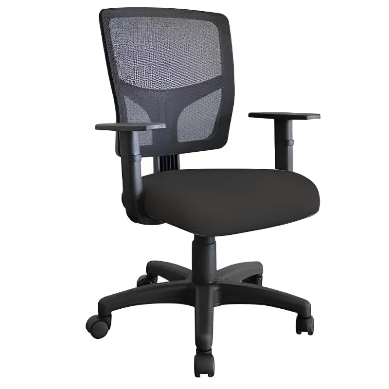 Cadeira Executiva Eco Relax Com Braços Reguláveis Encosto Tela Preta Rhodes