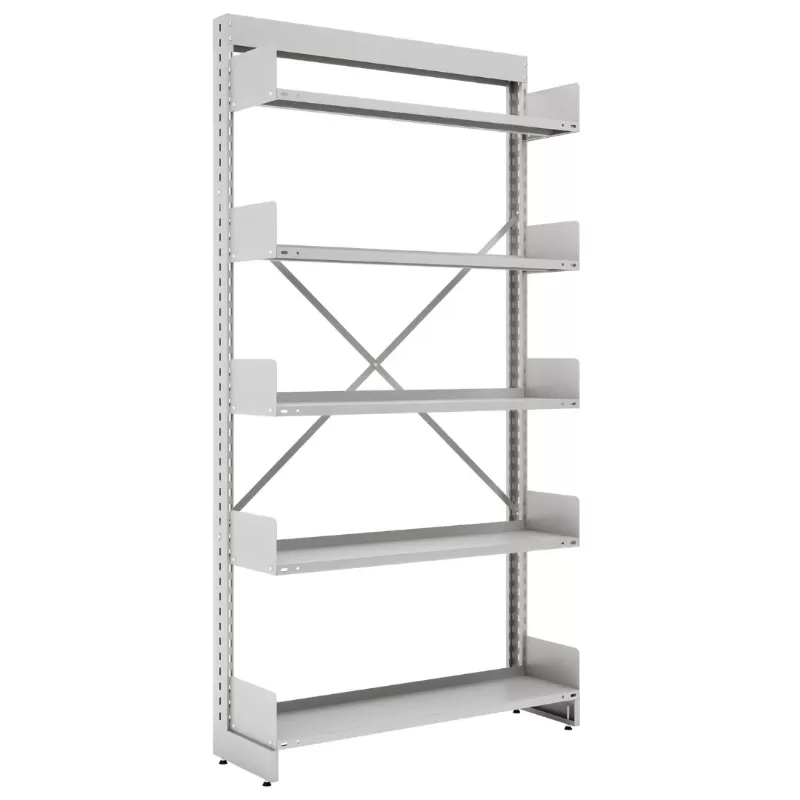 Estante De Aço Para Biblioteca EBSN01 - 5 Prateleiras - Alt. 1,98 - Parede