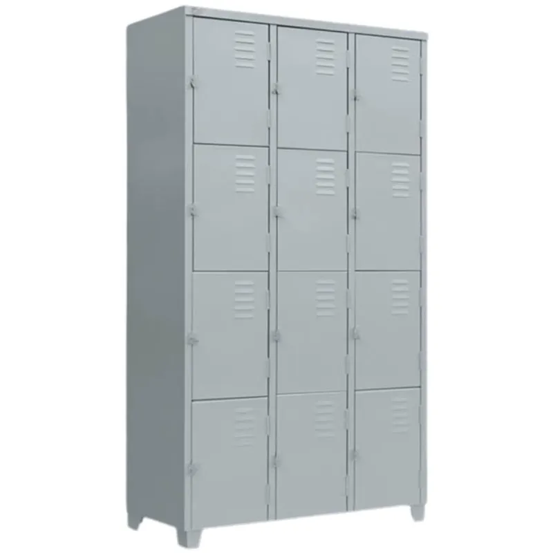 Roupeiro De Aço 12 Portas Chapa 24 Pitão P/ Cadeado - 1,98 X 0,92 X 0,40 - GRP-12