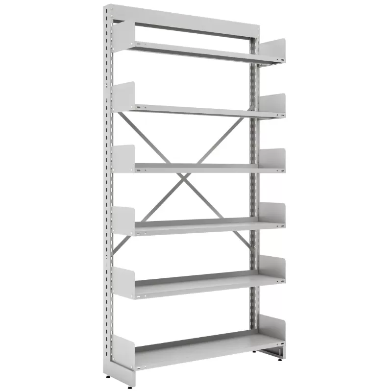 Estante De Aço Para Biblioteca EBSN03 - 6 Prateleiras - Alt. 1,98 - Parede