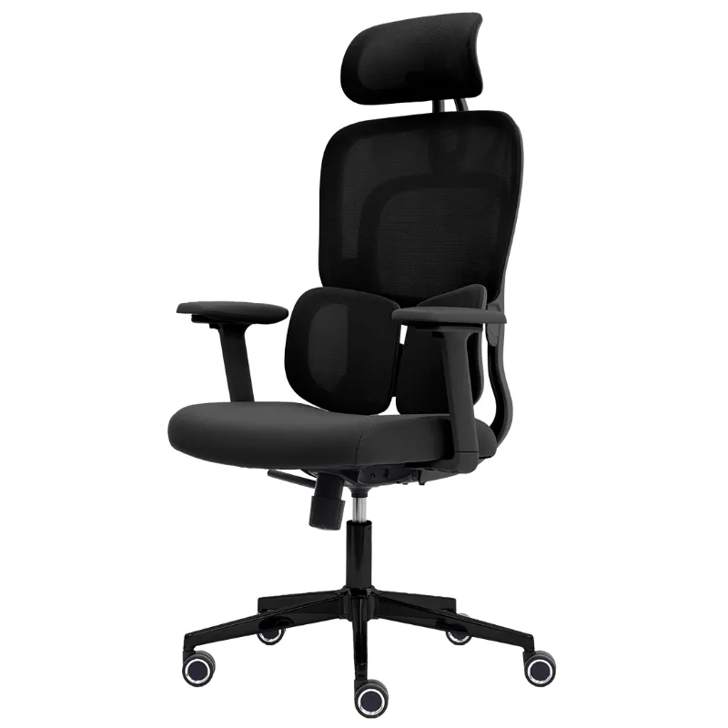 Cadeira Escritório Lombar 4D Preta