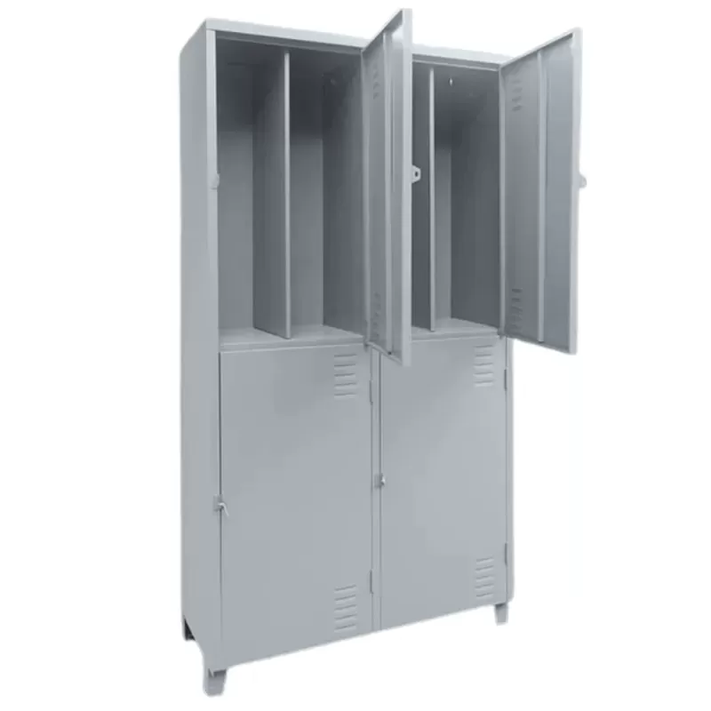 Roupeiro De Aço 04 Portas Chapa 24 - 1,98 X 1,00 X 0,40 - GRP-4 Insalubre Divisão Vertical
