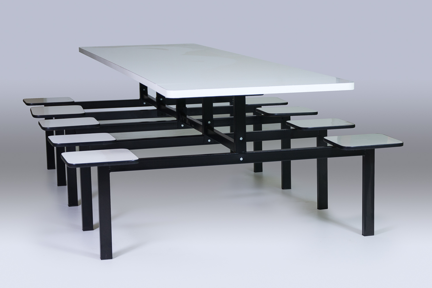 Mesa Para Refeitório Industrial 6 Lugares - MDF 30 Mm Fórmica | Barra Alta