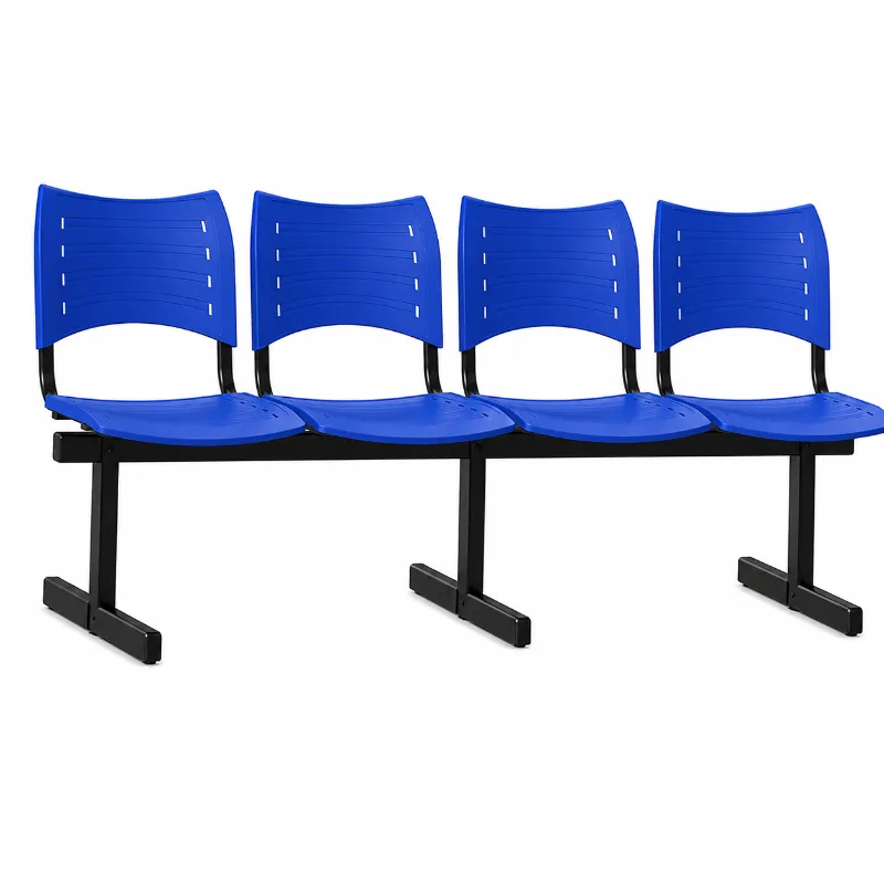 Longarina ISO 4 Lugares Polipropileno - Azul - Frisokar