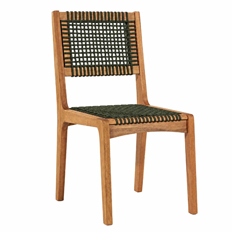 Cadeira De Jantar Sintra Em Madeira Natural E Corda Náutica - Design Exclusivo