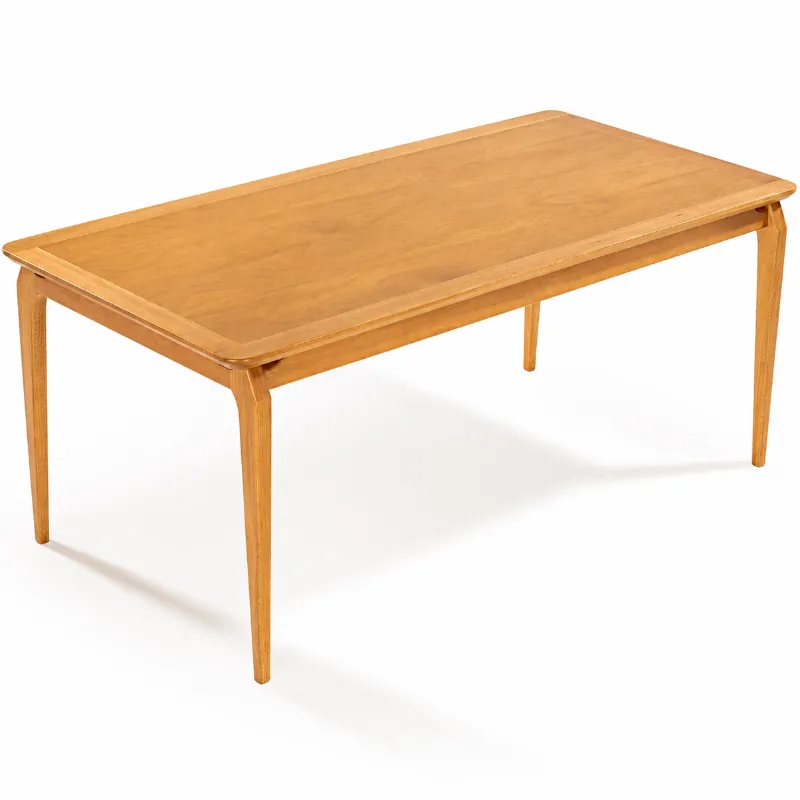 Mesa Retangular Argos 1,40 x 0,90 cm Tampo MDF e Madeira Eucalipto - Tampo Encabeçado
