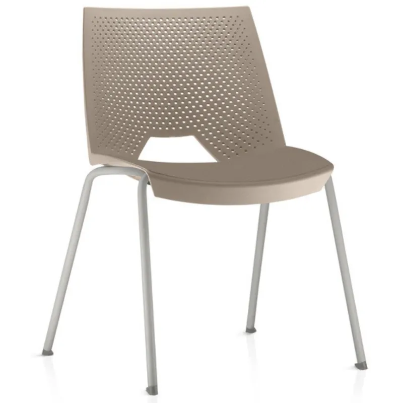 Cadeira Fixa Strike - Polipropileno Areia | Cinza
