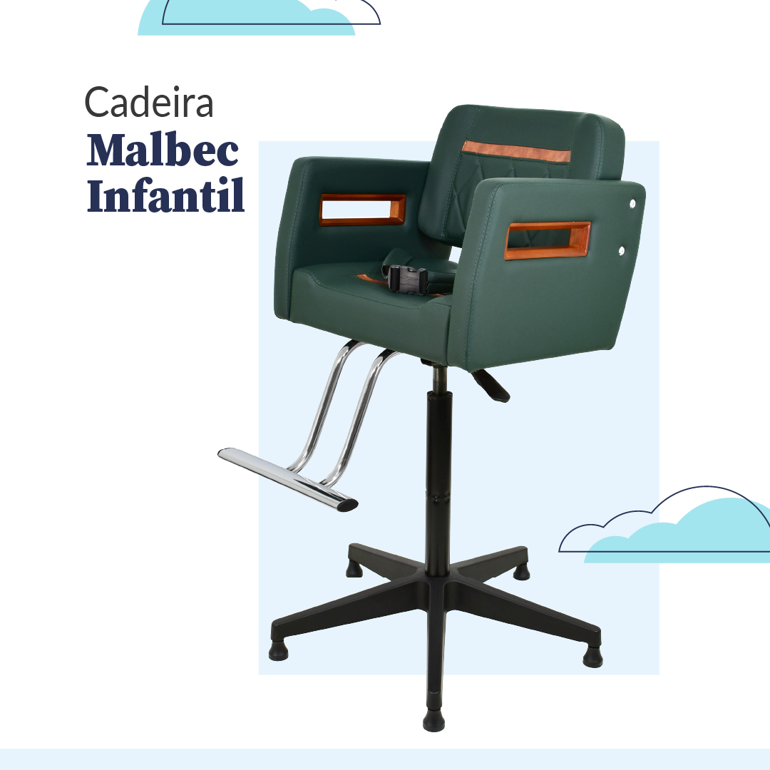  Cadeira Cabeleireiro Malbec Infantil - Base A Gás