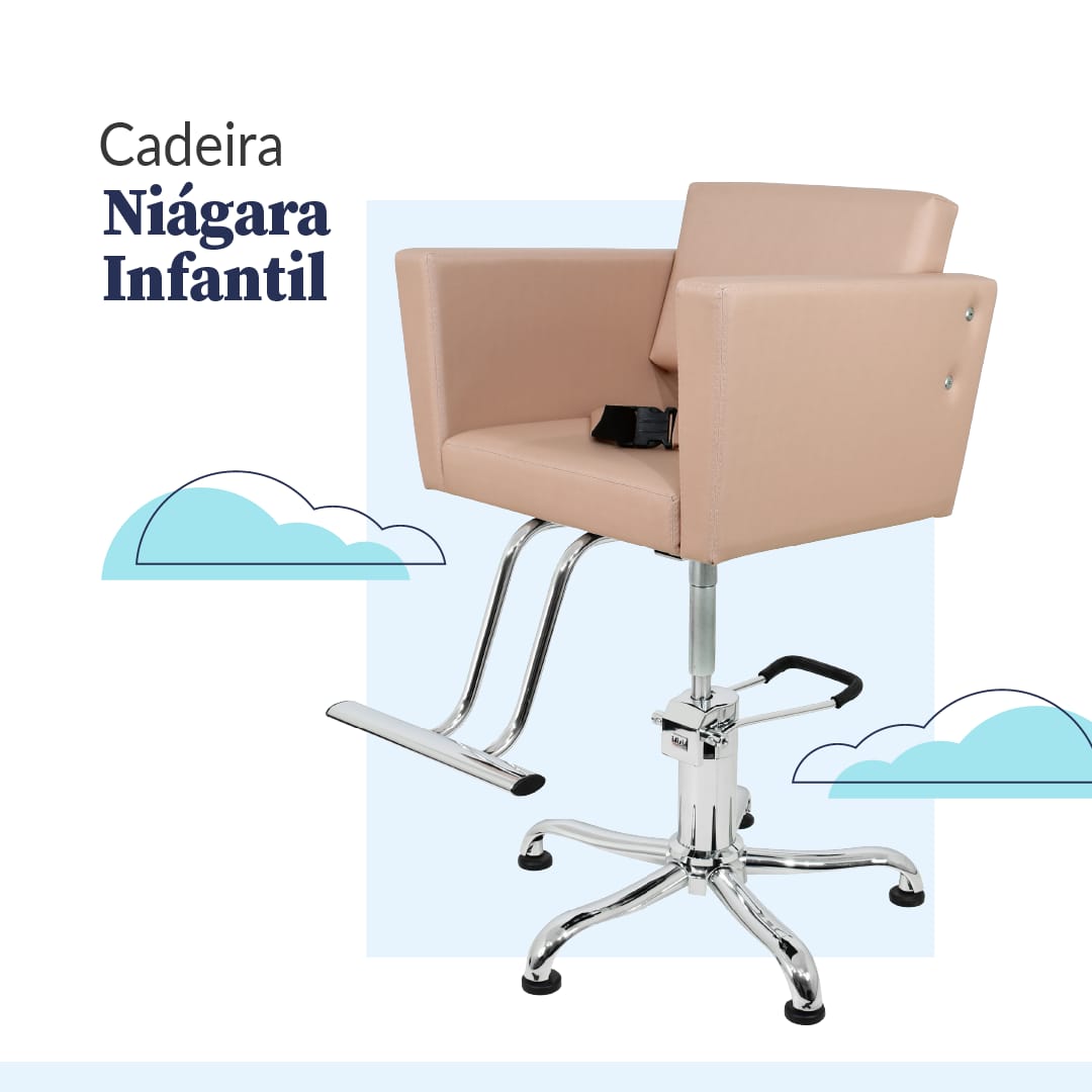 Cadeira Cabeleireiro Niágara Infantil - Base Hidráulica Com Cabeçote