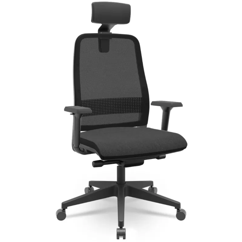 Cadeira Titan Presidente - Assento Estofado - Base Piramidal - Autocompensador - Preta