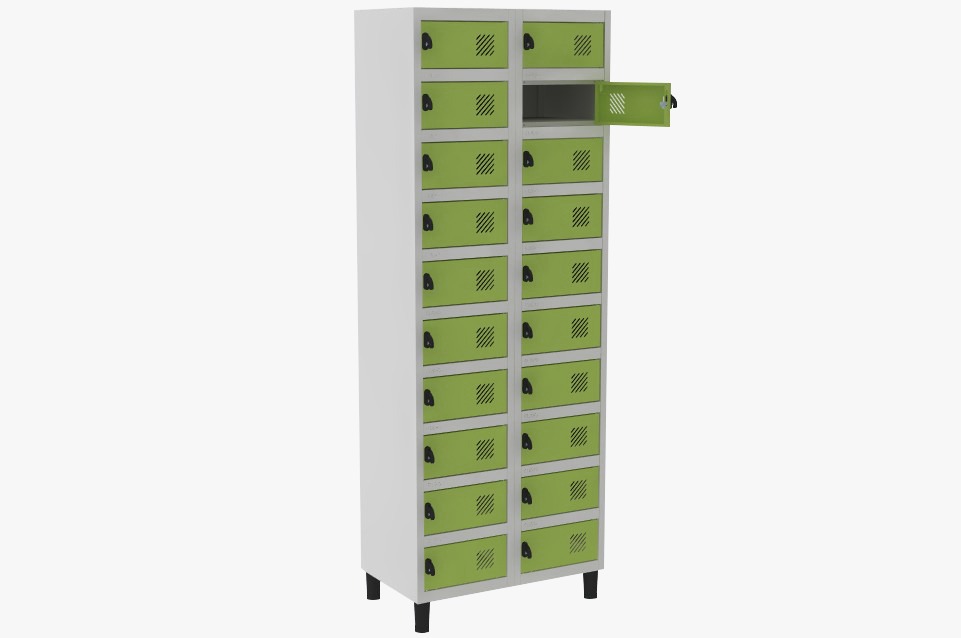 Locker Porta Objetos - 20 Portas | Fechadura, Porta Cor Verde